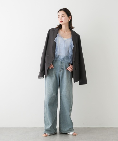 SENSE OF PLACE by URBAN RESEARCH（センスオブプレイスバイアーバンリサーチ）の「フリルチュールキャミトップ（その他トップス・レディース・チャコールグレー/ライトブルー/アイボリー・ONE）」の11枚目の写真