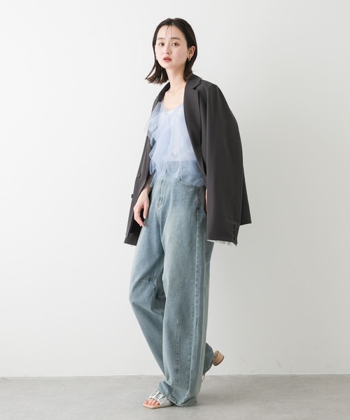 SENSE OF PLACE by URBAN RESEARCH（センスオブプレイスバイアーバンリサーチ）の「フリルチュールキャミトップ（その他トップス・レディース・チャコールグレー/ライトブルー/アイボリー・ONE）」の13枚目の写真