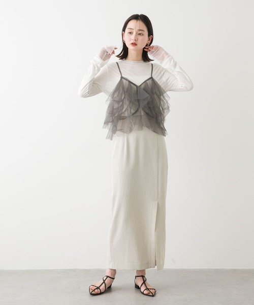 SENSE OF PLACE by URBAN RESEARCH（センスオブプレイスバイアーバンリサーチ）の「フリルチュールキャミトップ（その他トップス・レディース・チャコールグレー/ライトブルー/アイボリー・ONE）」の20枚目の写真