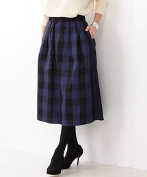 Demi-Luxe BEAMS | Demi-Luxe BEAMS / ウエストギャザー ギンガムチェック スカート(スカート)