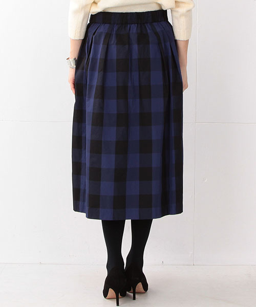 Demi-Luxe BEAMS（デミルクス ビームス）の「Demi-Luxe BEAMS / ウエストギャザー ギンガムチェック スカート（スカート・レディース・ブラウン系その他/ネイビー・ONE SIZE）」の16枚目の写真