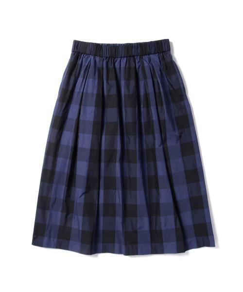 Demi-Luxe BEAMS（デミルクス ビームス）の「Demi-Luxe BEAMS / ウエストギャザー ギンガムチェック スカート（スカート・レディース・ブラウン系その他/ネイビー・ONE SIZE）」の5枚目の写真