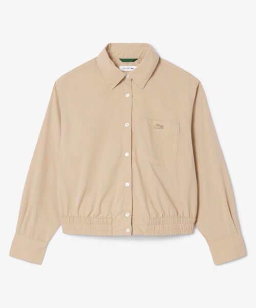LACOSTE（ラコステ）の「クロップド丈 ウエストシャーリングシャツ ショートブルゾン（シャツ/ブラウス・レディース・ベージュ/オフホワイト・40/38/36/34）」の22枚目の写真