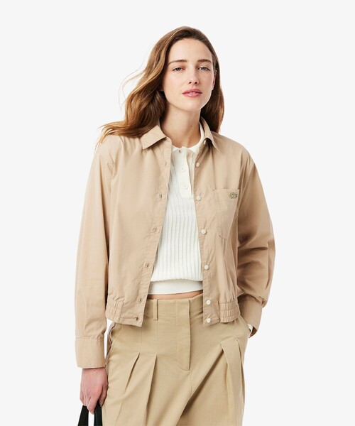 LACOSTE（ラコステ）の「クロップド丈 ウエストシャーリングシャツ ショートブルゾン（シャツ/ブラウス・レディース・ベージュ/オフホワイト・40/38/36/34）」の18枚目の写真