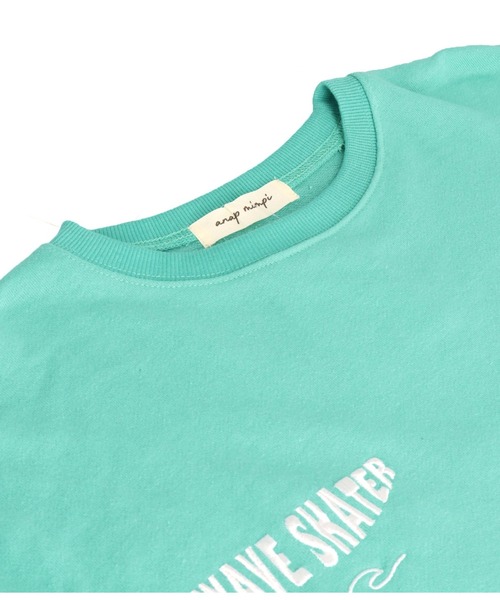 anap mimpi(アナップミンピ)の「サーフ 刺繍 ロゴ レイヤード風 スウェット トップス(Tシャツ/カットソー・レディース・ブラック/ターコイズブルー・FREE)」の21枚目の写真