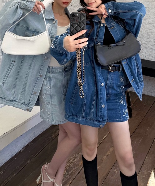 ROYAL PARTY（ロイヤルパーティー）の「オリジナル刺しゅうオーバーデニムジャケット（デニムジャケット・レディース・インディゴブルー/ブルー・FREE）」の22枚目の写真