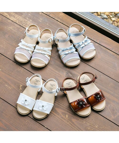 FASHION ホワイト メッシュサンダル*5 AmiAmi [アミアミ] サンダル メッシュサンダル フラット レディース 靴