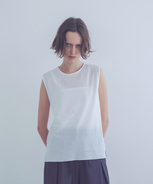 soft sheer crew tank top(ソフトシアークルーネックタンク
