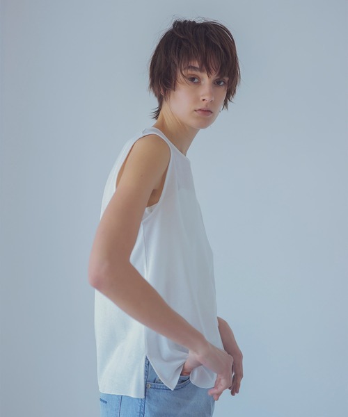 SOLOTRE 売れ筋商品|||ソロトレ Tシャツ トップス レディース Tops Azure soft sheer crew tank top(ソフトシアークルーネックタンク