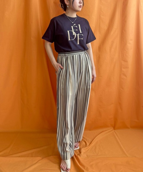 LHELBIE（レルビエ）の「DEFIフロッキーロゴTシャツ（Tシャツ/カットソー・レディース・ホワイト/ネイビー/ブラック・M）」の18枚目の写真