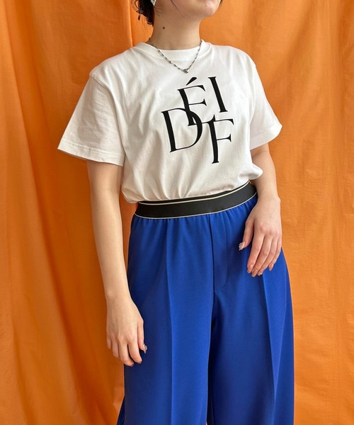 LHELBIE（レルビエ）の「DEFIフロッキーロゴTシャツ（Tシャツ/カットソー・レディース・ホワイト/ネイビー/ブラック・M）」の21枚目の写真