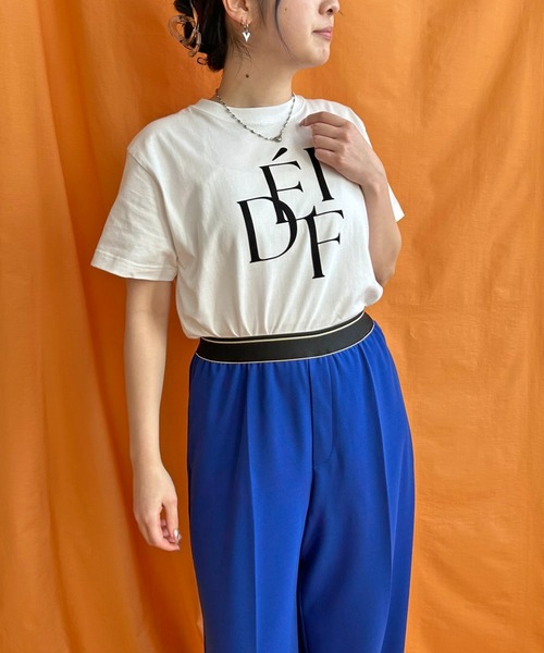 LHELBIE（レルビエ）の「DEFIフロッキーロゴTシャツ（Tシャツ/カットソー・レディース・ホワイト/ネイビー/ブラック・M）」の11枚目の写真