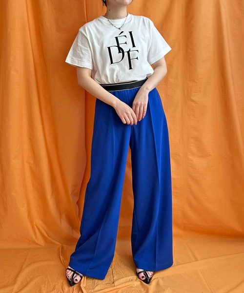 LHELBIE（レルビエ）の「DEFIフロッキーロゴTシャツ（Tシャツ/カットソー・レディース・ホワイト/ネイビー/ブラック・M）」の16枚目の写真