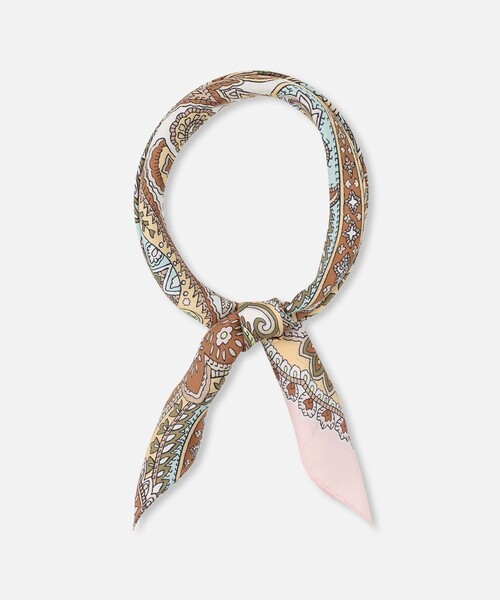 allureville（アルアバイル）の「ビッグペイズリープリントスカーフ（バンダナ/スカーフ・レディース・ライトピンク/ミント・FREE）」の2枚目の写真