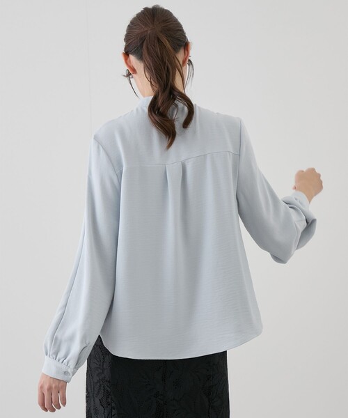 Jayro（ジャイロ）の「アウトポケバンドカラーブラウス（シャツ/ブラウス・レディース・ブラック/サックスブルー/オフホワイト・M）」の19枚目の写真