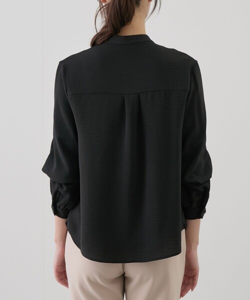 Jayro（ジャイロ）の「アウトポケバンドカラーブラウス（シャツ/ブラウス・レディース・ブラック/サックスブルー/オフホワイト・M）」の11枚目の写真