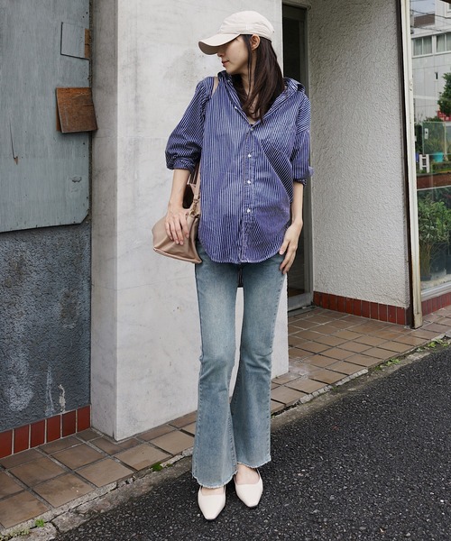 Mela(メラ)の「【マタニティ】オールシーズン着回しOK!美脚フレアデニム(デニムパンツ・レディース・ライトブルー/ブラック/ブルー・XL/M/L)」の9枚目の写真