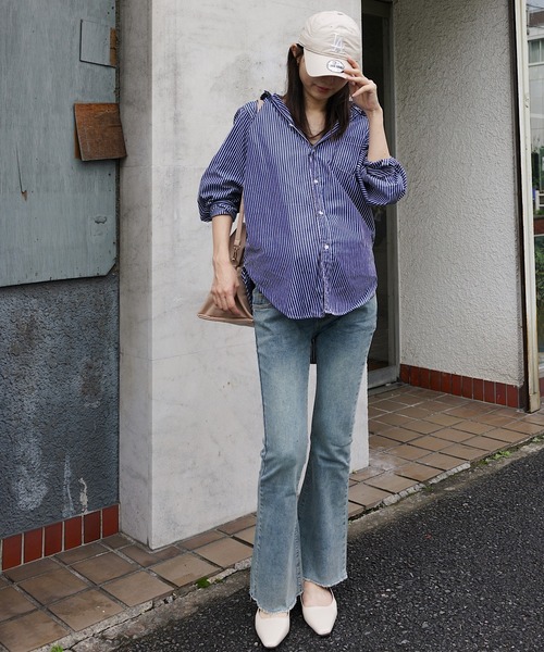 Mela(メラ)の「【マタニティ】オールシーズン着回しOK!美脚フレアデニム(デニムパンツ・レディース・ライトブルー/ブラック/ブルー・XL/M/L)」の10枚目の写真