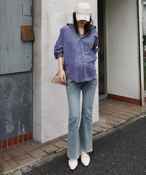 Mela(メラ)の「【マタニティ】オールシーズン着回しOK!美脚フレアデニム(デニムパンツ・レディース・ライトブルー/ブラック/ブルー・XL/M/L)」の11枚目の写真