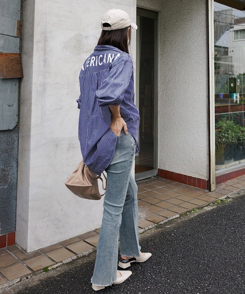 Mela(メラ)の「【マタニティ】オールシーズン着回しOK!美脚フレアデニム(デニムパンツ・レディース・ライトブルー/ブラック/ブルー・XL/M/L)」の17枚目の写真