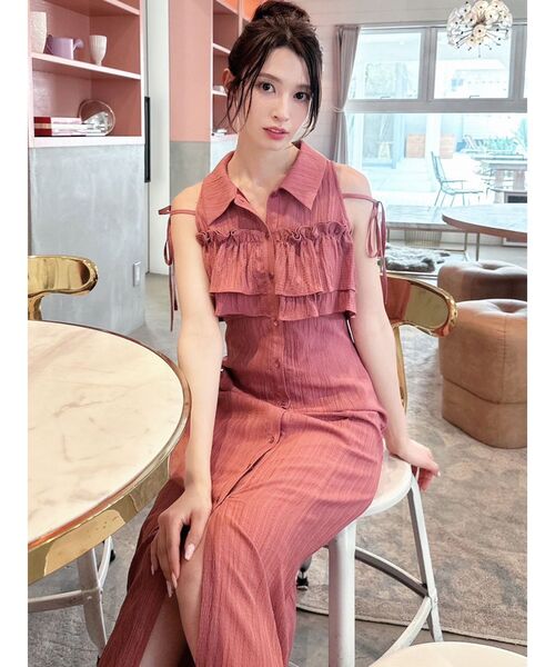 RESEXXY（リゼクシー）の「ラッフルマーメイドシャツワンピース（シャツワンピース・レディース・ホワイト/プラム/ブルー/ブラック・FREE）」の11枚目の写真