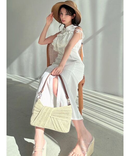 RESEXXY（リゼクシー）の「ラッフルマーメイドシャツワンピース（シャツワンピース・レディース・ホワイト/プラム/ブルー/ブラック・FREE）」の14枚目の写真