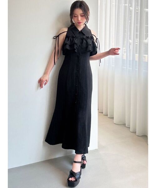 ラッフルマーメイドシャツワンピース（シャツワンピース