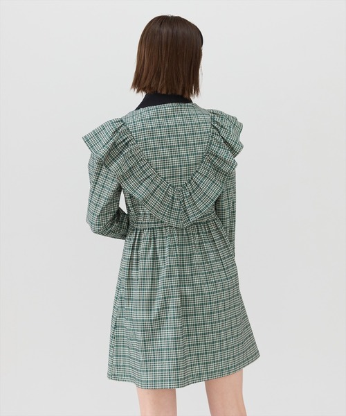REDYAZEL(レディアゼル)の「チェックフロントジップフリルミニシャツワンピース(ワンピース・レディース・グレー系その他/グリーン系その他/ブルー系その他・SMALL/MEDIUM)」の6枚目の写真