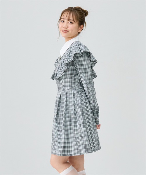 REDYAZEL(レディアゼル)の「チェックフロントジップフリルミニシャツワンピース(ワンピース・レディース・グレー系その他/グリーン系その他/ブルー系その他・SMALL/MEDIUM)」の14枚目の写真