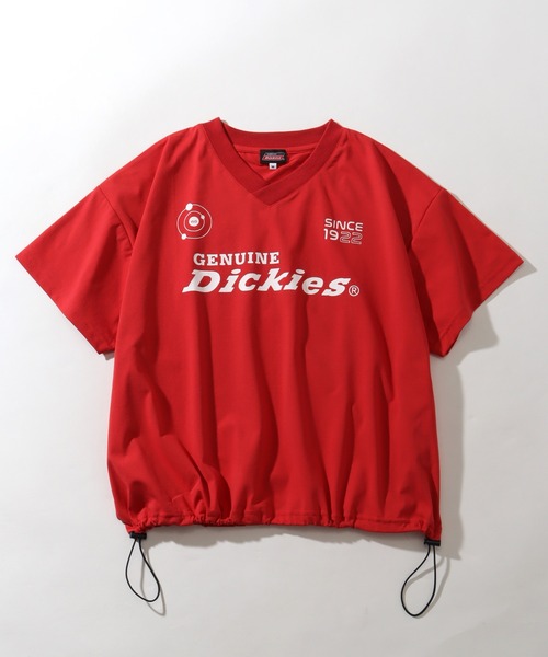 Dickies（ディッキーズ）の「【GENUINE DICKIES/ジェニュインディッキーズ】ストレッチVネックハーフスリーブTシャツ（Tシャツ/カットソー・レディース・レッド/ブラック/グリーン・M/L）」の3枚目の写真