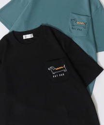 SITRY | Animal Embroidery Pocket T-Shirt/アニマル ワンポイント刺繍 ポケット 半袖Tシャツ レディース メンズ(Tシャツ/カットソー)