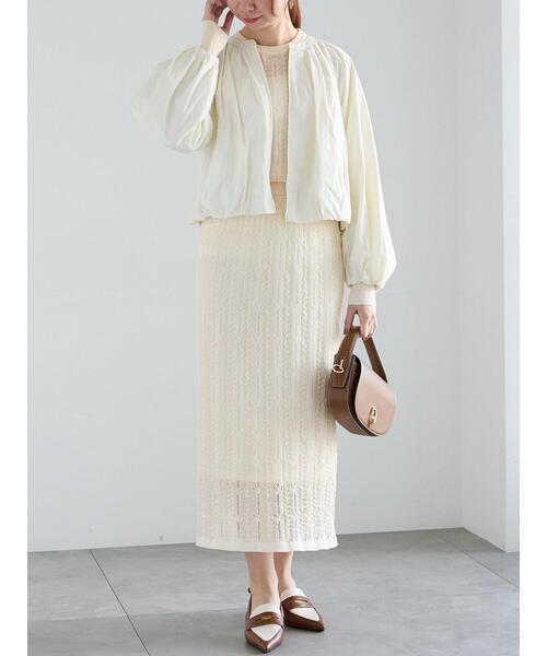 Te chichi（テチチ）の「レーシーニットプルオーバー（セットアップ可《2025spring catalog item》（ニット/セーター・レディース・チャコールグレー/オフホワイト・F）」の4枚目の写真