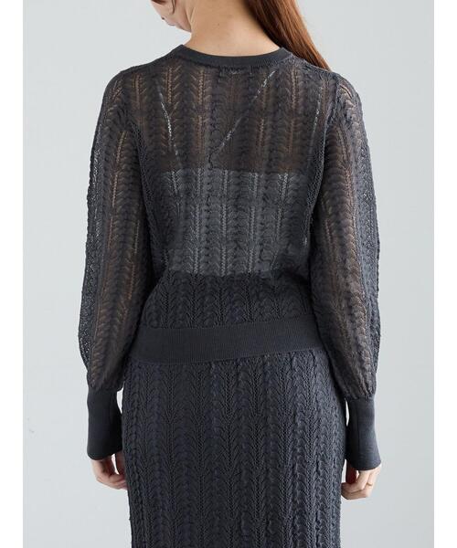 Te chichi（テチチ）の「レーシーニットプルオーバー（セットアップ可《2025spring catalog item》（ニット/セーター・レディース・チャコールグレー/オフホワイト・F）」の11枚目の写真