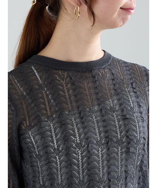 Te chichi（テチチ）の「レーシーニットプルオーバー（セットアップ可《2025spring catalog item》（ニット/セーター・レディース・チャコールグレー/オフホワイト・F）」の13枚目の写真