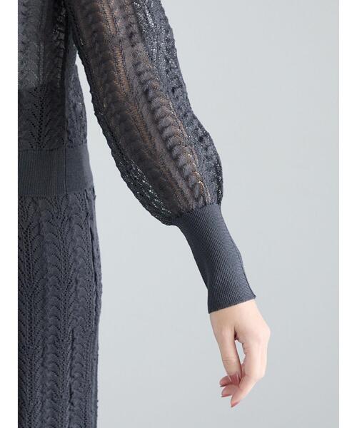 Te chichi（テチチ）の「レーシーニットプルオーバー（セットアップ可《2025spring catalog item》（ニット/セーター・レディース・チャコールグレー/オフホワイト・F）」の14枚目の写真