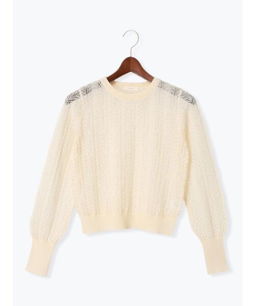 Te chichi（テチチ）の「レーシーニットプルオーバー（セットアップ可《2025spring catalog item》（ニット/セーター・レディース・チャコールグレー/オフホワイト・F）」の16枚目の写真