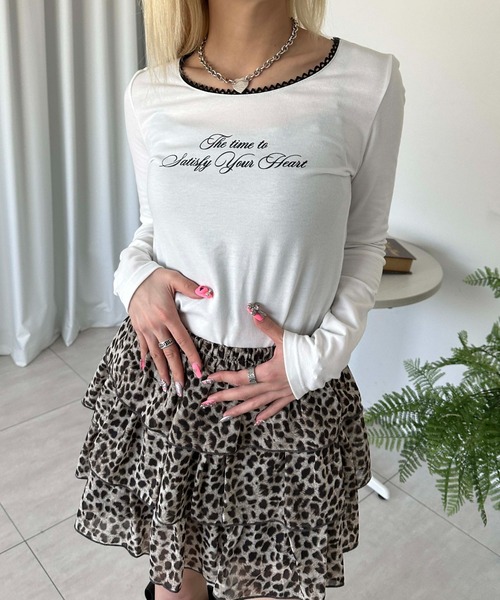sedacle girl(セダクルガール)の「ピコレースロングスリーブT(Tシャツ/カットソー・レディース・ブラック/ホワイト/グレー/ホワイト系その他・SMALL/MEDIUM)」の1枚目の写真