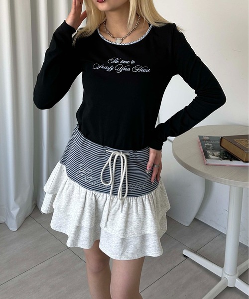 sedacle girl(セダクルガール)の「ピコレースロングスリーブT(Tシャツ/カットソー・レディース・ブラック/ホワイト/グレー/ホワイト系その他・SMALL/MEDIUM)」の3枚目の写真