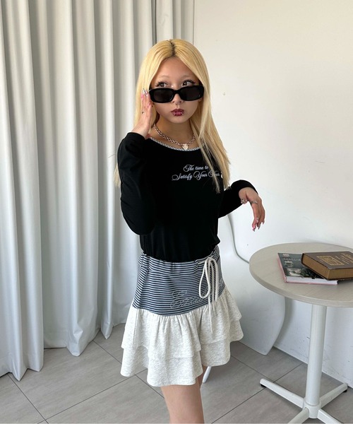 sedacle girl(セダクルガール)の「ピコレースロングスリーブT(Tシャツ/カットソー・レディース・ブラック/ホワイト/グレー/ホワイト系その他・SMALL/MEDIUM)」の21枚目の写真