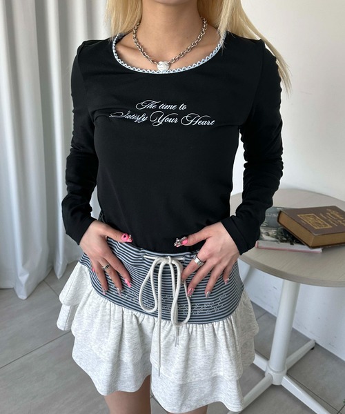 sedacle girl(セダクルガール)の「ピコレースロングスリーブT(Tシャツ/カットソー・レディース・ブラック/ホワイト/グレー/ホワイト系その他・SMALL/MEDIUM)」の20枚目の写真