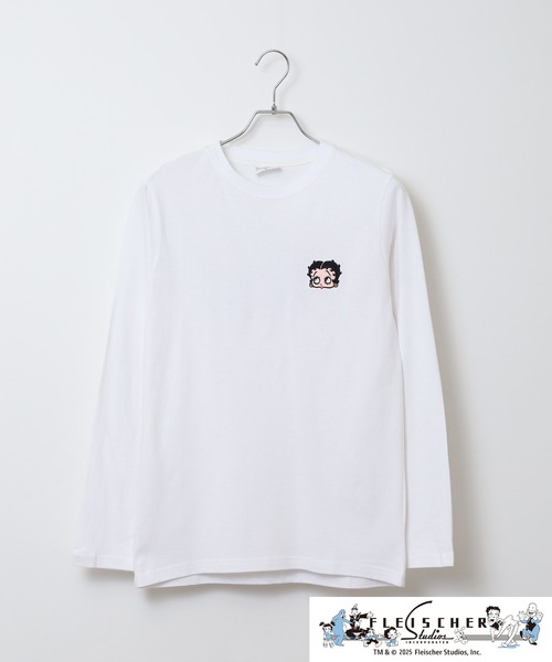 BETTY BOOP(ベティ・ブープ)の「BETTY BOOP(TM)/ ベティー ブープ(TM) 天竺長袖Tシャツ(Tシャツ/カットソー・メンズ・ブラック/オフホワイト/杢グレー/ホワイト/レッド/チャコール・M/L/LL)」の11枚目の写真
