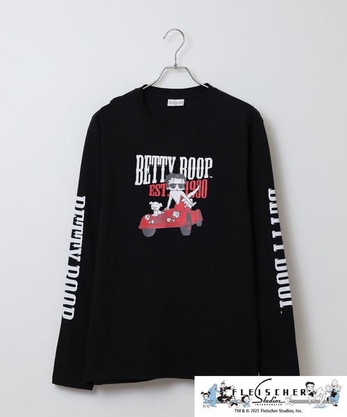BETTY BOOP(ベティ・ブープ)の「BETTY BOOP(TM)/ ベティー ブープ(TM) 天竺長袖Tシャツ(Tシャツ/カットソー・メンズ・ブラック/オフホワイト/杢グレー/ホワイト/レッド/チャコール・M/L/LL)」の16枚目の写真