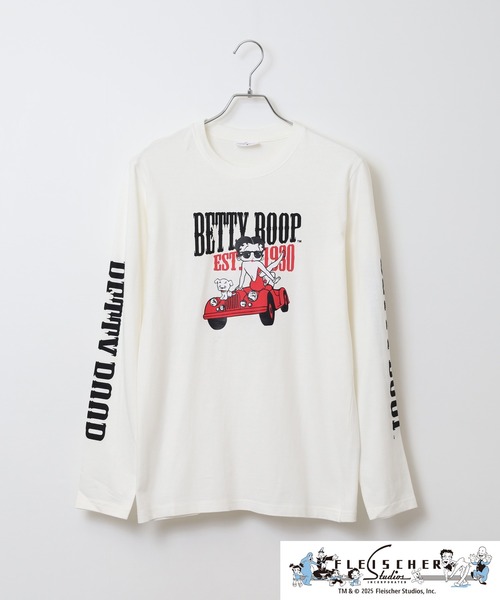 BETTY BOOP(ベティ・ブープ)の「BETTY BOOP(TM)/ ベティー ブープ(TM) 天竺長袖Tシャツ(Tシャツ/カットソー・メンズ・ブラック/オフホワイト/杢グレー/ホワイト/レッド/チャコール・M/L/LL)」の15枚目の写真