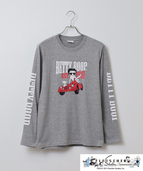 BETTY BOOP(ベティ・ブープ)の「BETTY BOOP(TM)/ ベティー ブープ(TM) 天竺長袖Tシャツ(Tシャツ/カットソー・メンズ・ブラック/オフホワイト/杢グレー/ホワイト/レッド/チャコール・M/L/LL)」の17枚目の写真