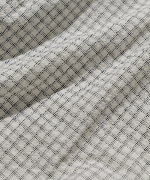 HINSON（ヒンソン）の「HINSON/ヒンソン レギュラーカラー ショートスリーブチェックシャツ/シワ加工/リラックスフィット（シャツ/ブラウス・メンズ・オフホワイト/サックスブルー/グレー・LARGE/MEDIUM）」の11枚目の写真