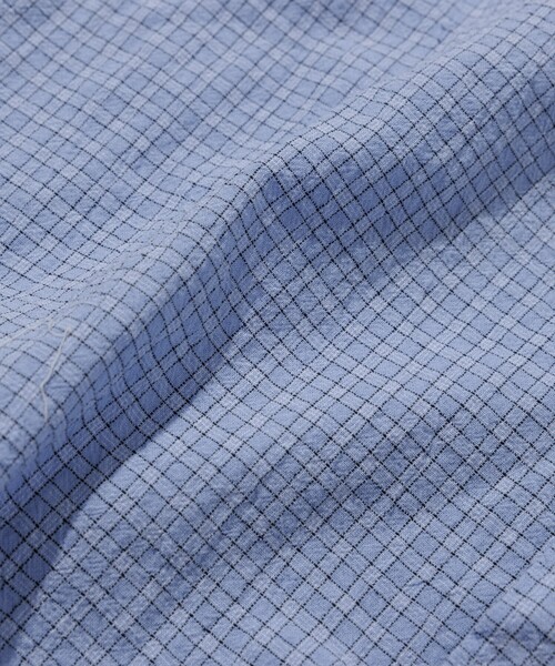 HINSON（ヒンソン）の「HINSON/ヒンソン レギュラーカラー ショートスリーブチェックシャツ/シワ加工/リラックスフィット（シャツ/ブラウス・メンズ・オフホワイト/サックスブルー/グレー・LARGE/MEDIUM）」の13枚目の写真
