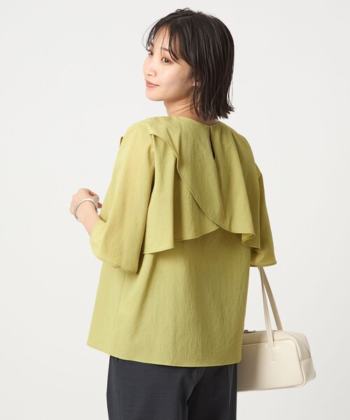 新品 green label Breeze Cool ケープ ブラウス lime Breeze Cool ケープ ブラウス -マシンウォッシャブル・吸水速乾