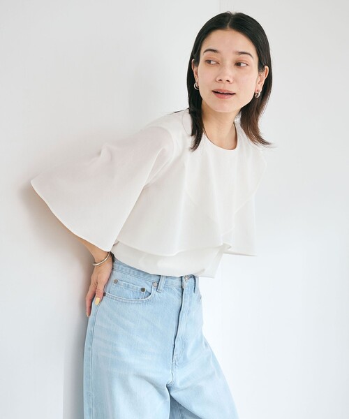 新品　green label relaxing ブリーズクールケープ ブラウス セール】Breeze Cool ケープ ブラウス -マシンウォッシャブル