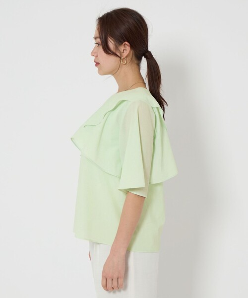 Breeze Cool ケープ ブラウス ―マシンウォッシャブル ベージュ M セール10%OFF】Breeze Cool ケープ ブラウス －マシン