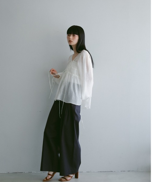 セール】シャーリングチュニックトップス（シャツ/ブラウス）｜CASA